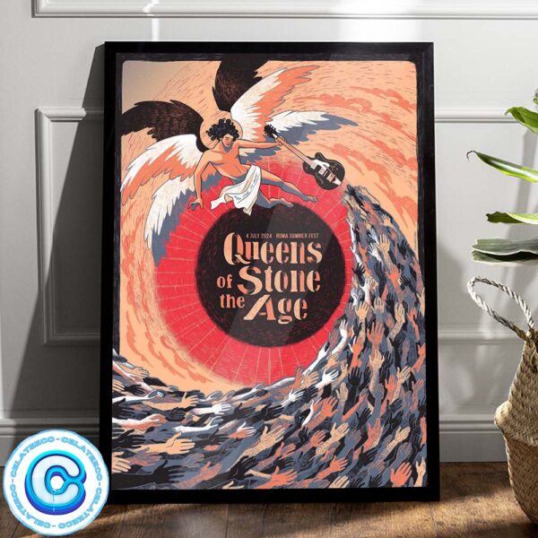 Queens Of The Stone Age Show On July 4 2024 At Rome Summer Fest Wall Decor Poster Canvas