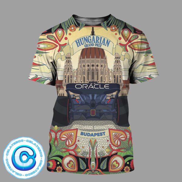 Red Bull Racing Poster For 2024 Hungarian Grand Prix Oracle At Budapest All Over Print Shirt