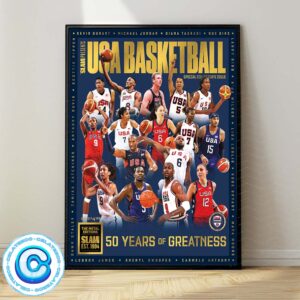 SLAM Present USA Basketball Celebrates The Five Incredible Decades Of USA Wall Decor Poster Canvas