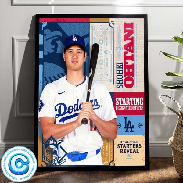 Shohei Ohtani From Los Angeles Dodgers Has Been Voted In As The National League’s Starting Designated Hitter Of MLB All Star Starters Reveal 2024 Wall Decor Poster Canvas