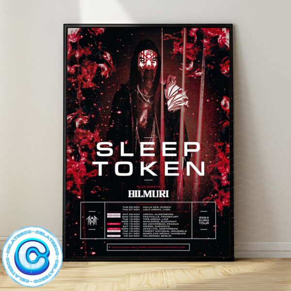 Sleep Token 2024 Euro Tour Plus Guests Bilmuri Schedule Wall Decor Poster Canvas