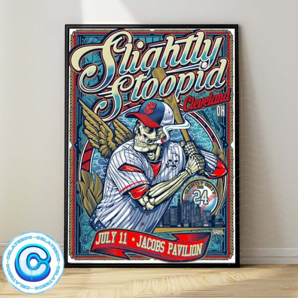 Slightly Stoopid Slightly Dirty Summer Tour 2024 On July 11th At Cleveland OH Jacobs Pavillion Wall Decor Poster Canvas