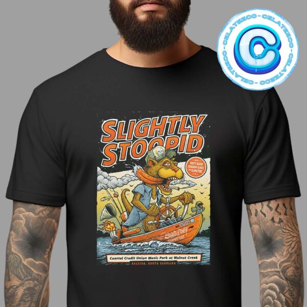 Slightly Stoopid Slightly Dirty Summer Tour Live Show At Coastal Credit Union Muisc Park In Walnut Creek At Raleigh North Carolina On July 26th 2024 Unisex T-Shirt