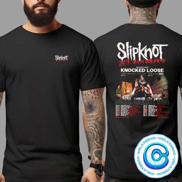 Slipknot 25th Anniversaty Tour North America 2024 Schedule Two Sides Unisex T-Shirt