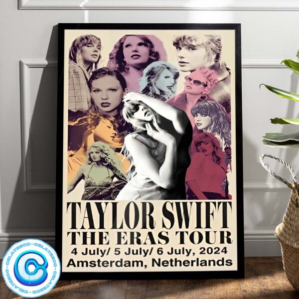 Taylor Swift The Eras Tour Show For The Concert On July 4th And 6th 2024 At Amsterdam Netherlands Wall Decor Poster Canvas