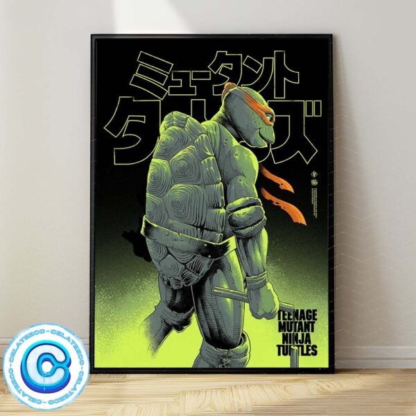 Teenage Mutant Ninja Turtles With Michelangelo Character Wall Decor Poster Canvas