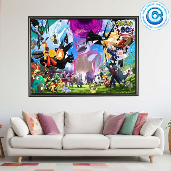 The Pokemon GO 2024 8th Anniversary Poster Wall Decor Poster Canvas