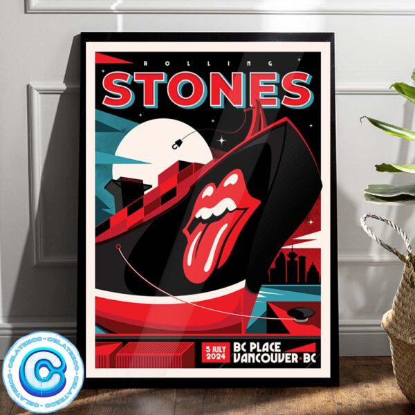 The Rolling Stones Hackney Diamonds Tour Merch For The Concert At BC Place Vancouver On July 5 2024 Wall Decor Poster Canvas