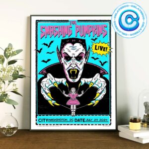 The Smashing Pumpkins World Is A Vampire Girl Live Show Music At Washington DC On July 29th 2024 Wall Decor Poster Canvas