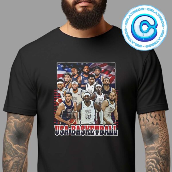 USA Mens Basketball 2024 Summer Olympics Roster Unisex T-Shirt