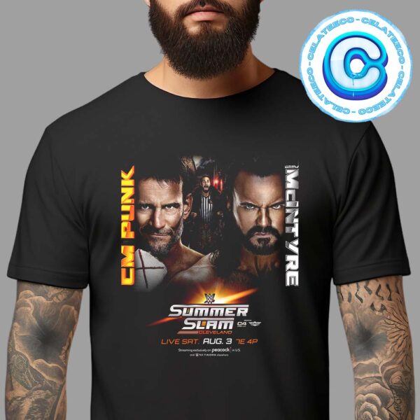 WWE CM Punk Vs Drew Mclntyre At Summer Slam Cleveland Live Saturday August 3th 2024 Unisex T-Shirt