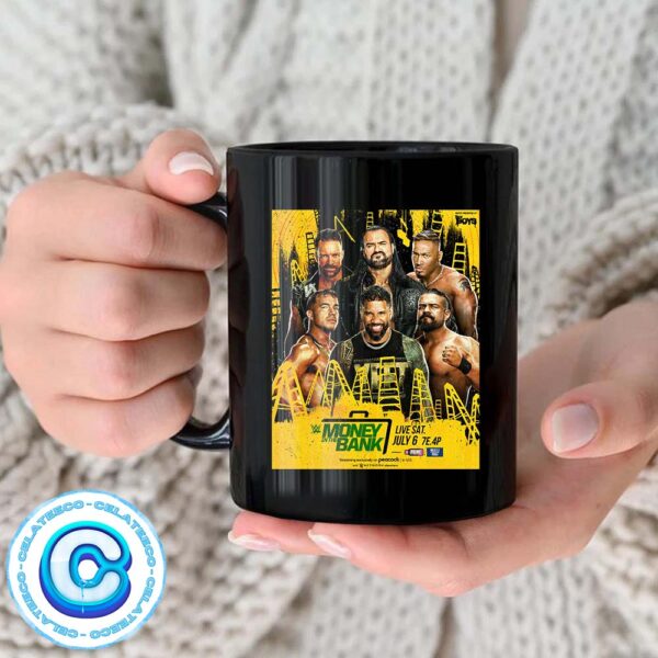 WWE Mens Match Present By The Boys Money In The Bank Live Saturday July 6 2024 Coffee Ceramic Mug