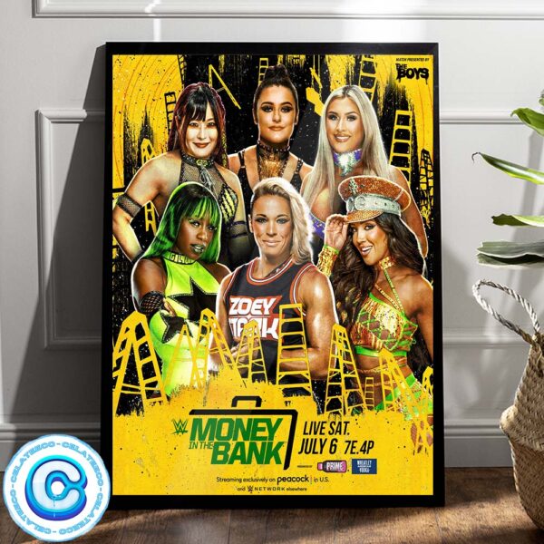 WWE Womens Match Present By The Boys Money In The Bank Live Saturday July 6 2024 Wall Decor Poster Canvas