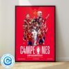 Congrats To Spanish Wins The Euro 2024 Champions Wall Decor Poster Canvas