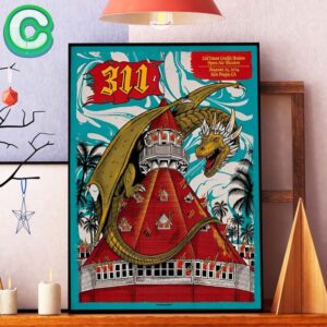 311 Band Event Poster At Event Merchandising Ltd In San Diego CA On August 26 2024 The Dragon Artwork Wall Decor Poster Canvas