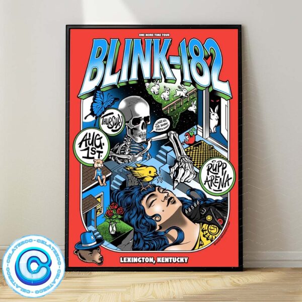 Blink 182 Live Show Concert On Thursday August 1th 2024 At Lexington KY In Rupp Arena Wall Decor Poster Canvas