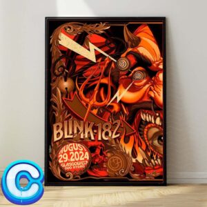 Blink 182 One More Time Part 2 World Tour Live Show Night One Poster For Glasgow At Ovo Hydro On August 29th 2024 Home Decor Poster Canvas