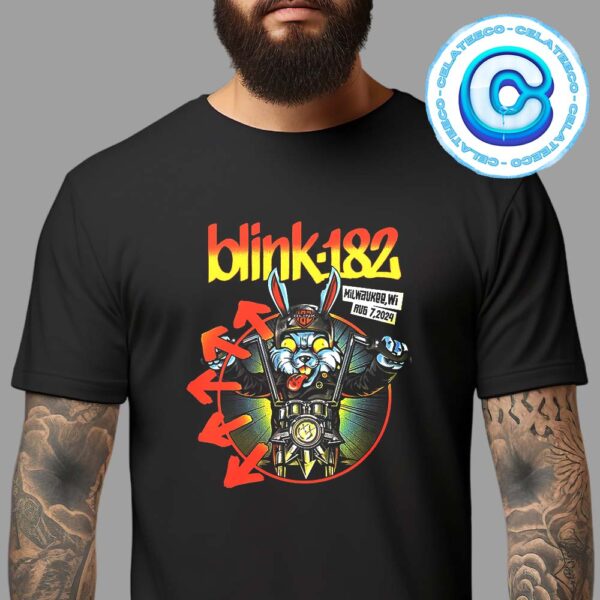 Blink 182 One More Time Tour At Fiserv Forum On August 7th 2024 With Rabbit Motorbike Unisex T-Shirt