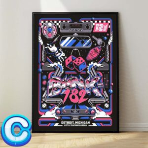 Blink 182 One More Time Tour Concert At Detroit Michigan In Little Caesars Arena On August 12th 2024 Wall Decor Poster Canvas