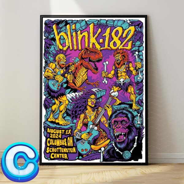 Blink 182 One More Time Tour Live Show Concert On August 13th 2024 At Columbus OH In Schottenstein Center Wall Decor Poster Canvas