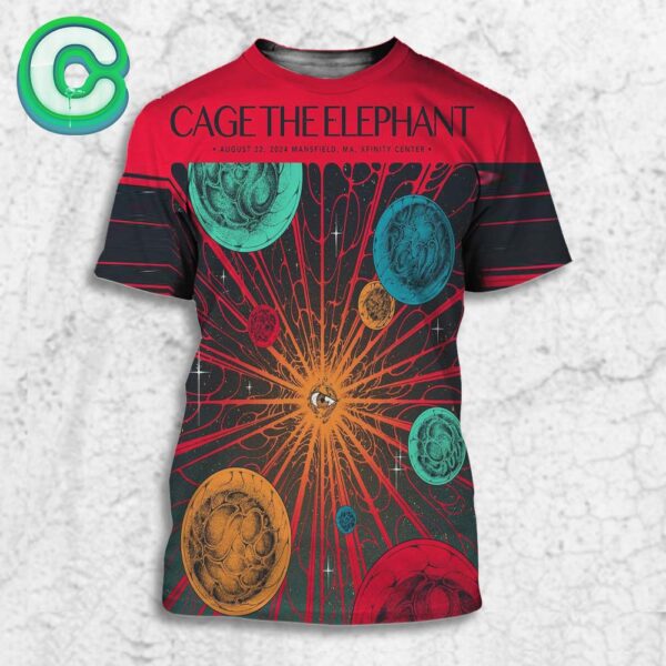 Cage The Elephant Tonight Poster At Xfinity Center in Mansfield Massachusetts On August 22 2024 All Over Print Shirt