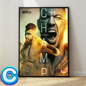 Congrats Dricus Du Plessis Defeats Israel Adesanya By Submission To Remain The Middleweight Champion Of The World UFC 305 Wall Decor Poster Canvas