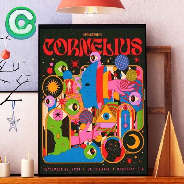 Cornelius Event Tee 30th Anniversary Dream In Dream Tour 2024 At The UC Theatre In Berkeley CA On Wednesday September 25th Wall Decor Poster Canvas