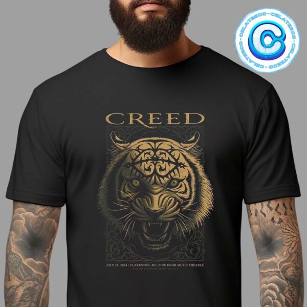 Creed Live Show Music At DTE Energy Music Theatre In Clarkston MI On July 31th 2024 Unisex T-Shirt