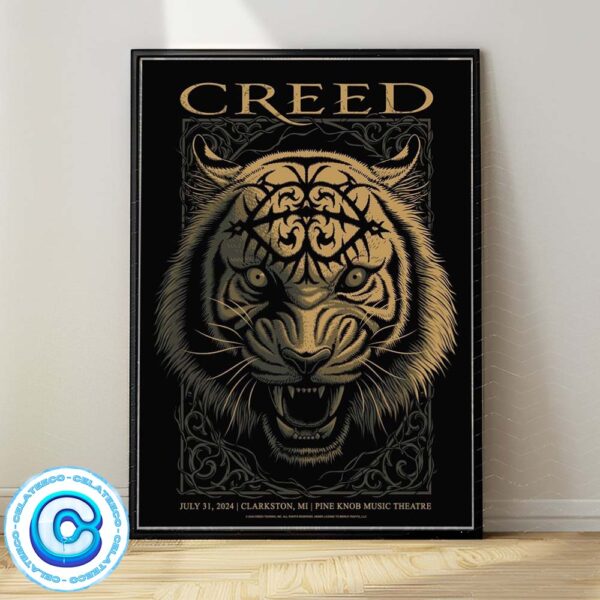 Creed Live Show Music At DTE Energy Music Theatre In Clarkston MI On July 31th 2024 Wall Decor Poster Canvas