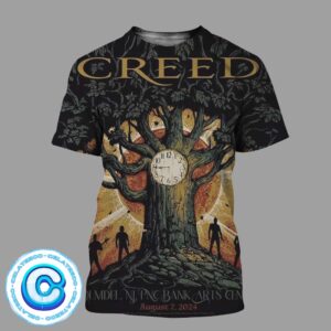 Creed Summer Of 99 Tour Poster At Holmdel NJ In Pnc Bank Arts Center On August 7th 2024 All Over Print Shirt