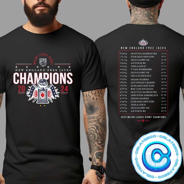 Free Jacks 2024 MLR Champions Match List Two Sides Unisex T-Shirt