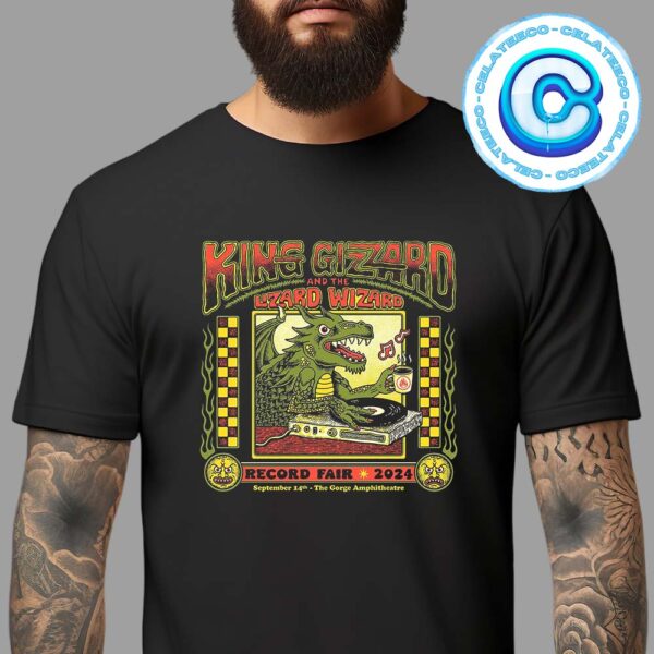 King Gizard And The Lizard Wizard Record Fair 2024 Poster For The Gizzy Wizzy Piggies At The Gorge Amphitheatre On September 14th Unisex T-Shirt