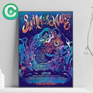 Lotus Band Summerdance 2024 Official Poster The Fish Artwork For Garrettsville Cinema In Netson Ledges Quarry Park Start On August 30 2024 Home Decor Poster Canvas