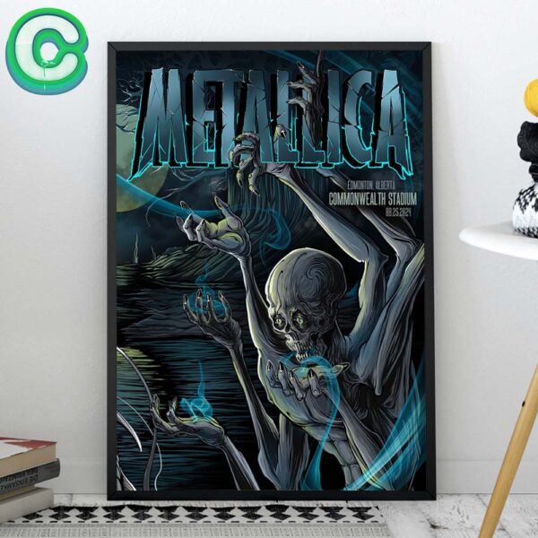 Metallica M72 Edmonton Tonight Poster Night 2 No Repeat Weekend At Commonwealth Stadium In Alberta On August 25 2024 Home Decor Poster Canvas