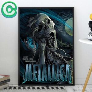 Metallica M72 Edmonton 2024 On August 23 Tonight Poster Dark Skeleton Artwork At Commonwealth Stadium Home Decor Poster Canvas