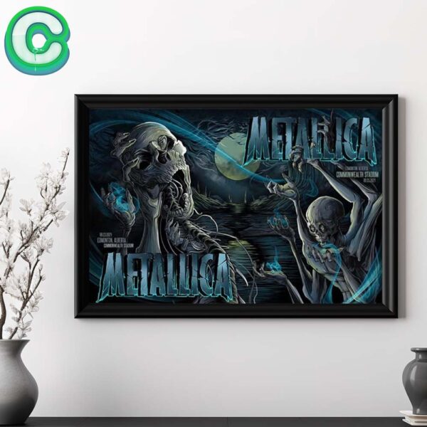 Metallica M72 Edmonton Full Show Combined Poster No Repeat Weekend At Commonwealth Stadium In Alberta On August 24 And 25 2024 Home Decor Poster Canvas