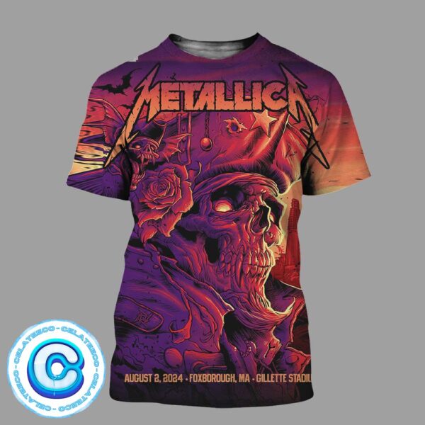 Metallica M72 Foxborough MA Night 1 Limited Poster For The Show At Gillette Stadium On August 2 2024 M72 North America All Over Print Shirt