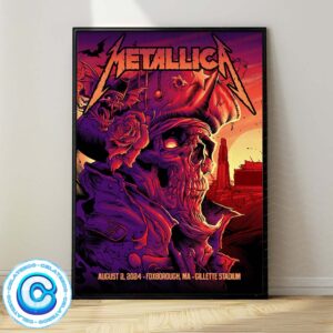 Metallica M72 Foxborough MA Night One Limited Poster For The Show At Gillette Stadium On August 2 2024 M72 North America Wall Decor Poster Canvas