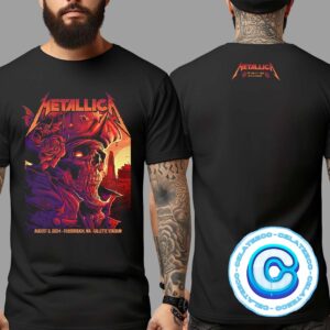 Metallica M72 Foxborough MA Night One Poster For The Show Music At Gillette Stadium On August 2 2024 M72 North America Two Sides Unisex T-Shirt