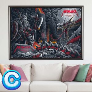 Metallica M72 Minneapolis MN  Full Show Combine Poster At US Bank Stadium On August 18th 2024 The Dragon Artwork Wall Decor Poster Canvas