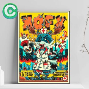 NOFX Band Poster For Show Music In Toronto ON At Downsview Park On 17-18 August 2024 Wall Decor Poster Canvas