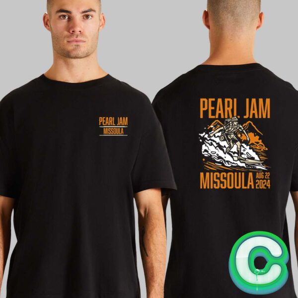 Pearl Jam With Glen Hansard Event Tee At Washington Grizzly Stadium In Missoula Montana On August 22th 2024 The Surfing ArtWork Two Side Unisex T-shirt