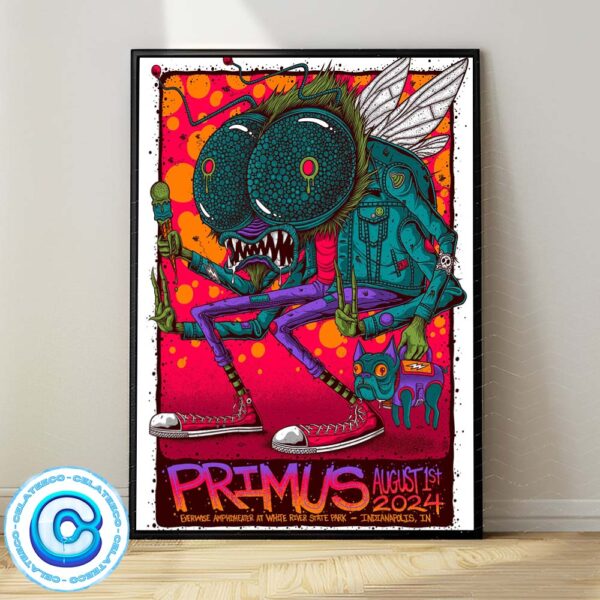 Primus Live Show Concert At Everwise Amphitheater At White River State Park On August 1th 2024 Wall Decor Poster Canvas