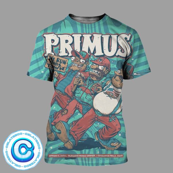 Primus We Run This Town Live Show At Blossom Music Center In Cuyahoca Falls Ohio On August 5th 2024 All Over Print Shirt