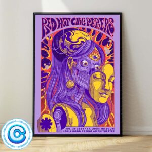 Red Hot Chili Peppers Live Show Concert Music At Maryland Heights MO On July 30th 2024 Wall Decor Poster Canvas