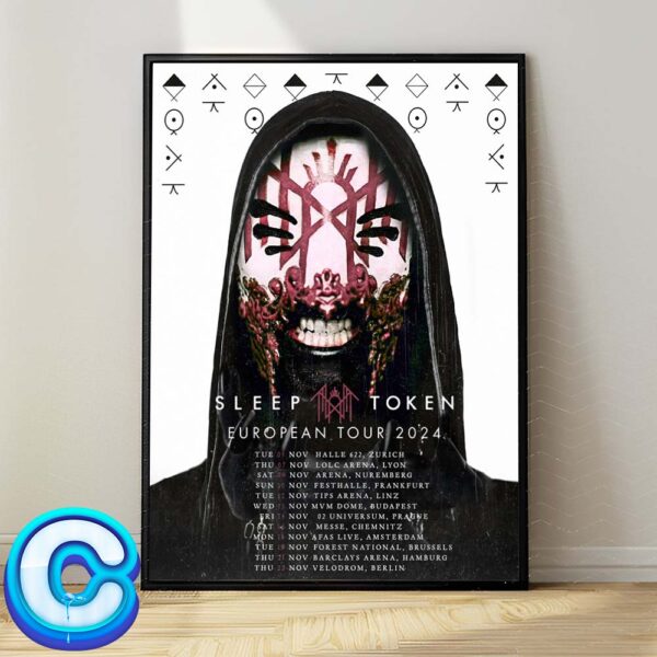 Sleep Token European Tour 2024 Location Wall Decor Poster Canvas