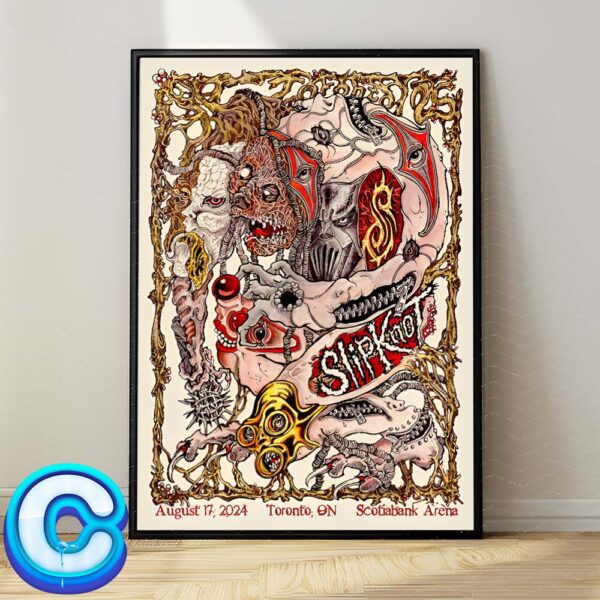 Slipknot 2024 Tour Concert Live Show Poster Poster For Toronto ON In Scotiabank Arena On August 17th 2024 Wall Decor Poster Canvas