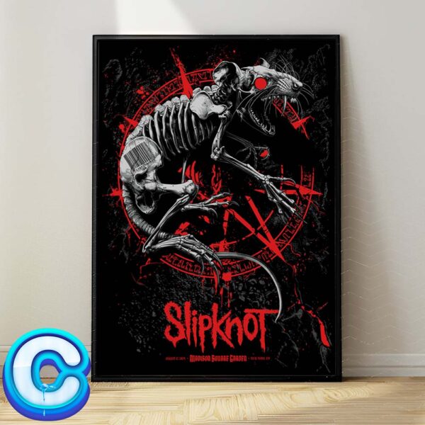 Slipknot 2024 Tour Poster New York At Madison Square Garden On August 12th 2024 Wall Decor Poster Canvas