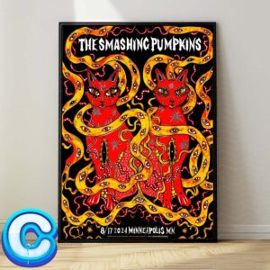 The Smashing Pumpkins Concert Live Show Poster For August 17th 2024 At Minneapolis MN Wall Decor Poster Canvas