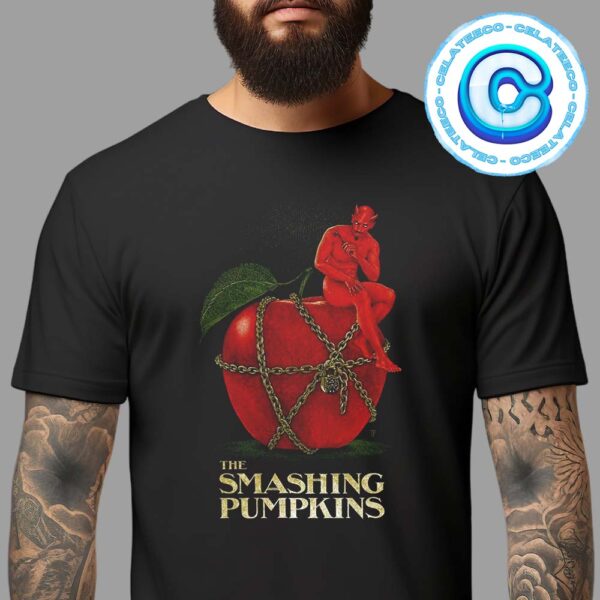 The Smashing Pumpkins Gig Poster For The Performance Tonight At Citi Field In Queens New York On August 5 2024 The Devil And An Apple Artwork Unisex T-Shirt